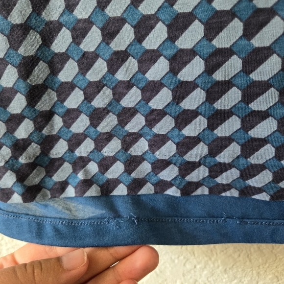 Boden 6R Cowl Neck Sheath Mini Dress Blue Geometric - Picture 3 of 8